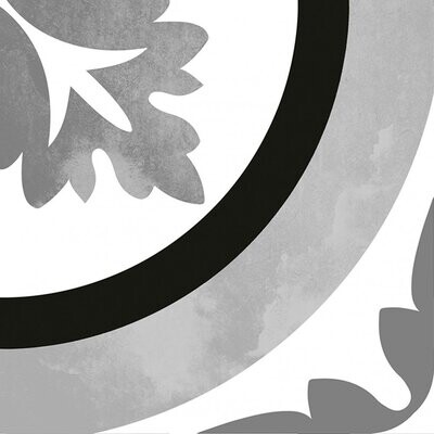 Metro Ornamental Black & White Matt Feature Metro Ornamental Black & White Matt Feature