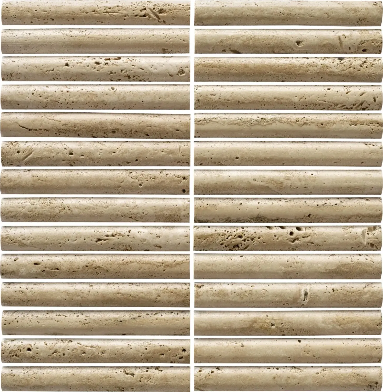 Elementa Ivory Travertine Fluted Fingers Elementa Ivory Travertine Fluted Fingers