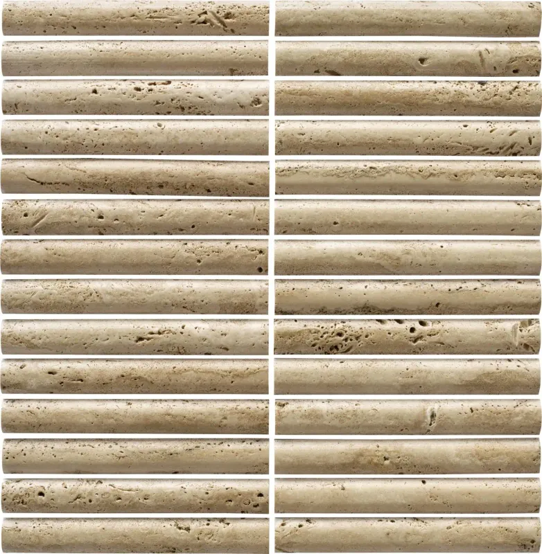 Elementa Ivory Travertine Fluted Fingers Elementa Ivory Travertine Fluted Fingers