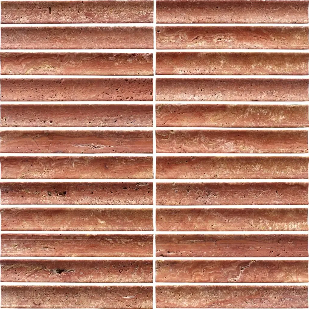 Elementa Rosso Travertine Concave Fingers Elementa Rosso Travertine Concave Fingers