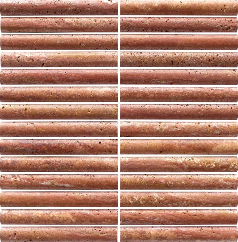 Elementa Rosso Travertine Fluted Fingers Elementa Rosso Travertine Fluted Fingers