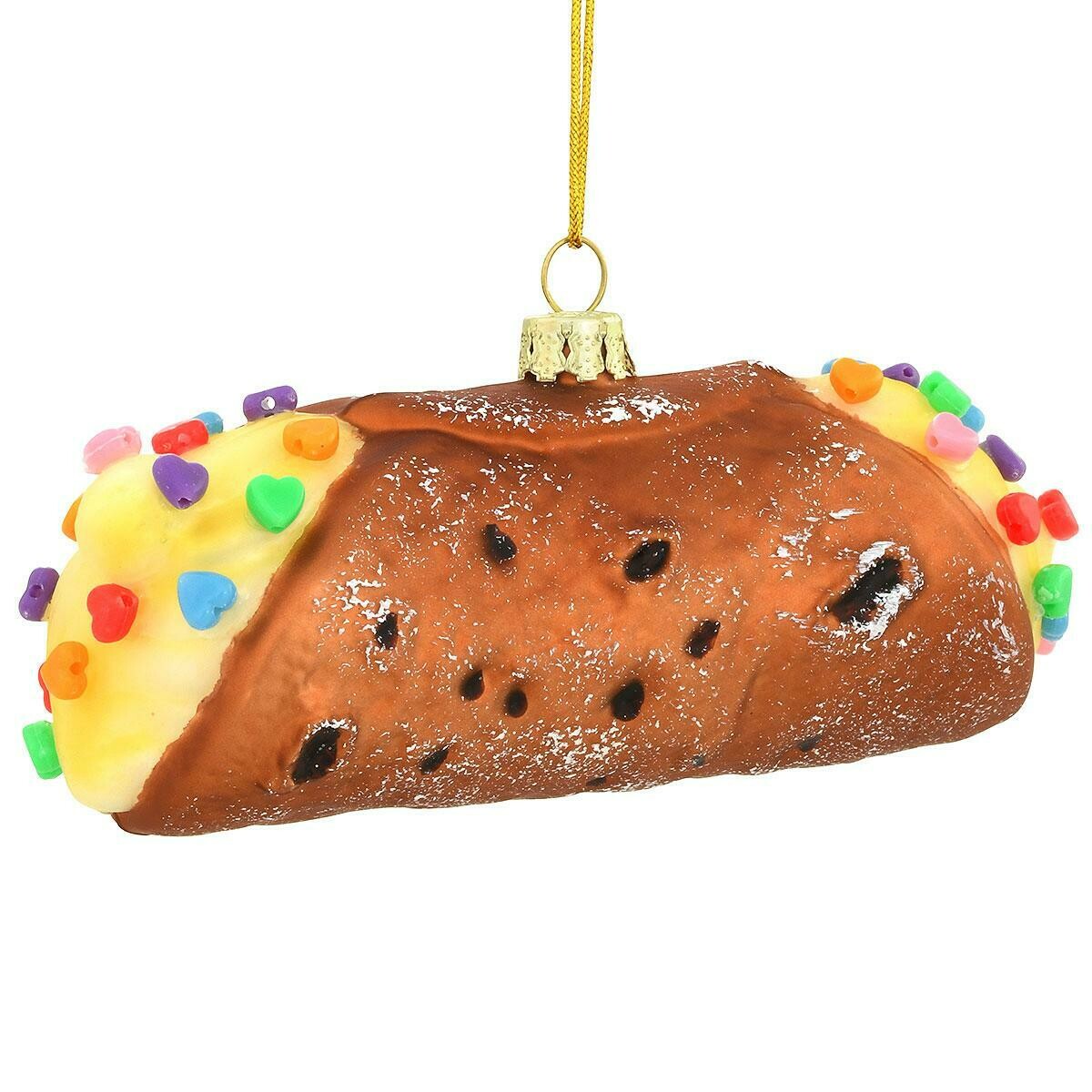Cannoli with Sprinkle Glass Ornament