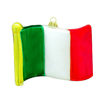 Italy Flag Glass Ornament
