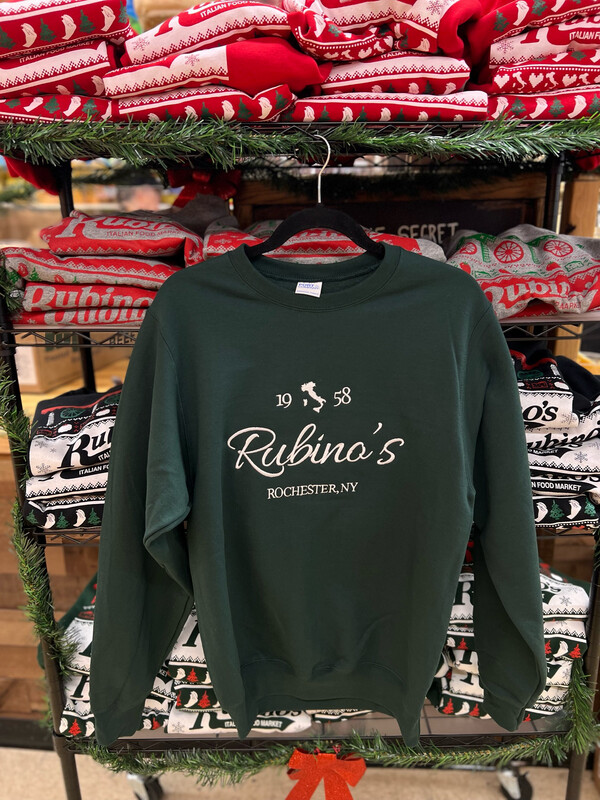 Rubino's Embroidered Crewneck - Forest Green
