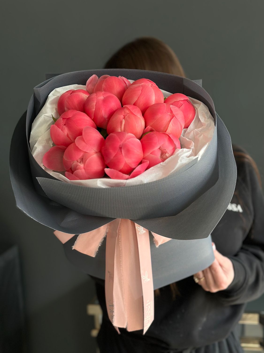 Bouquet of peonies «Coral»
