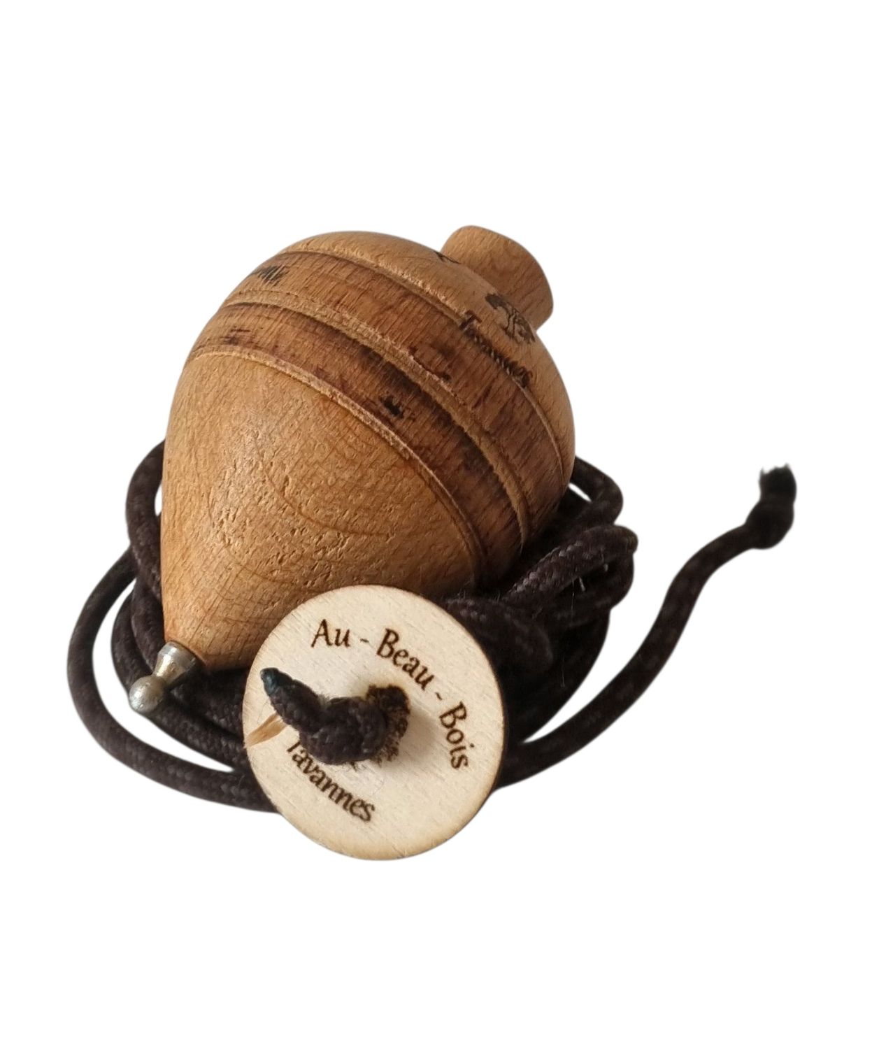 Toupie en bois avec  ficelle.