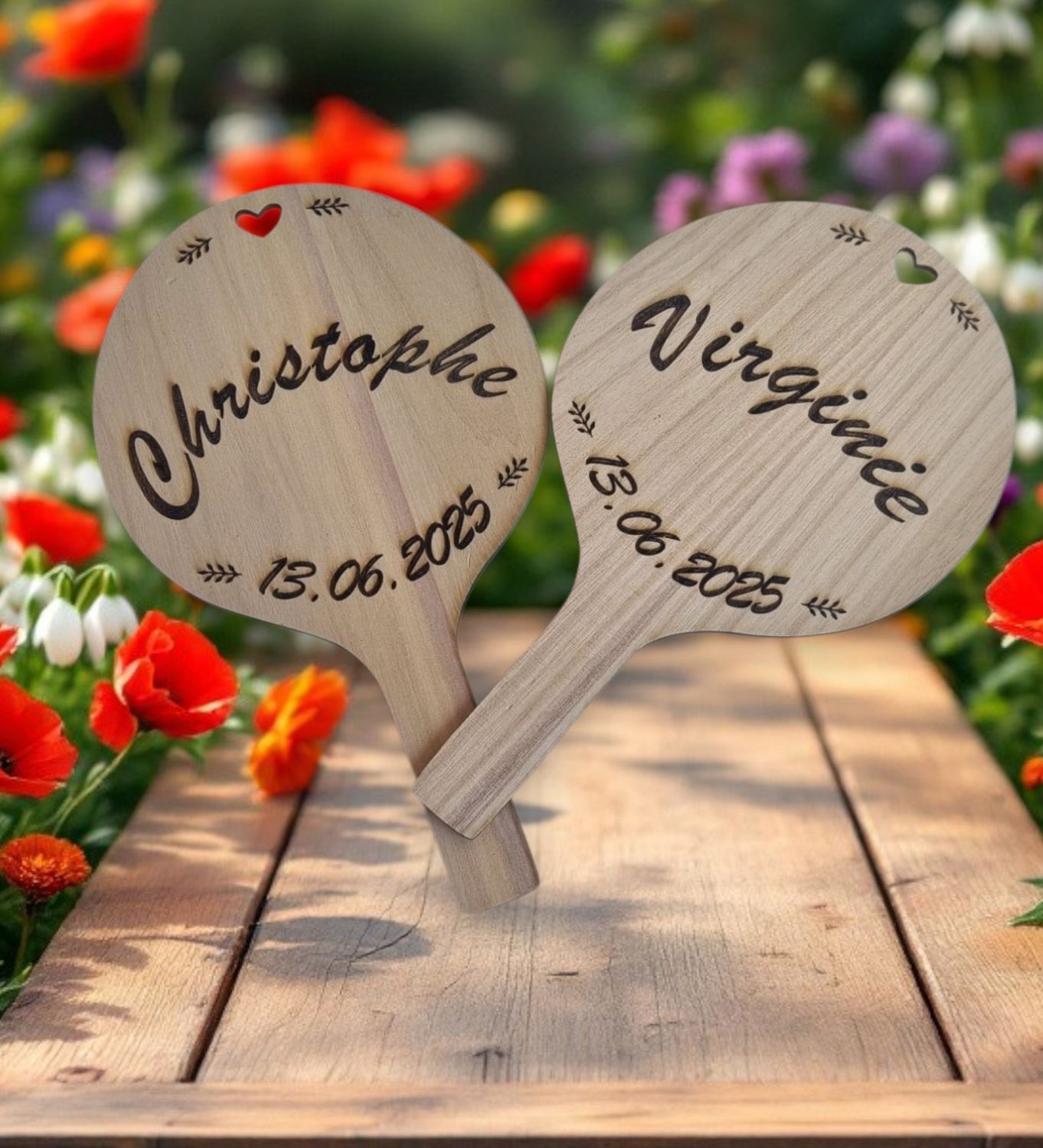 Jeu de mariage en bois.