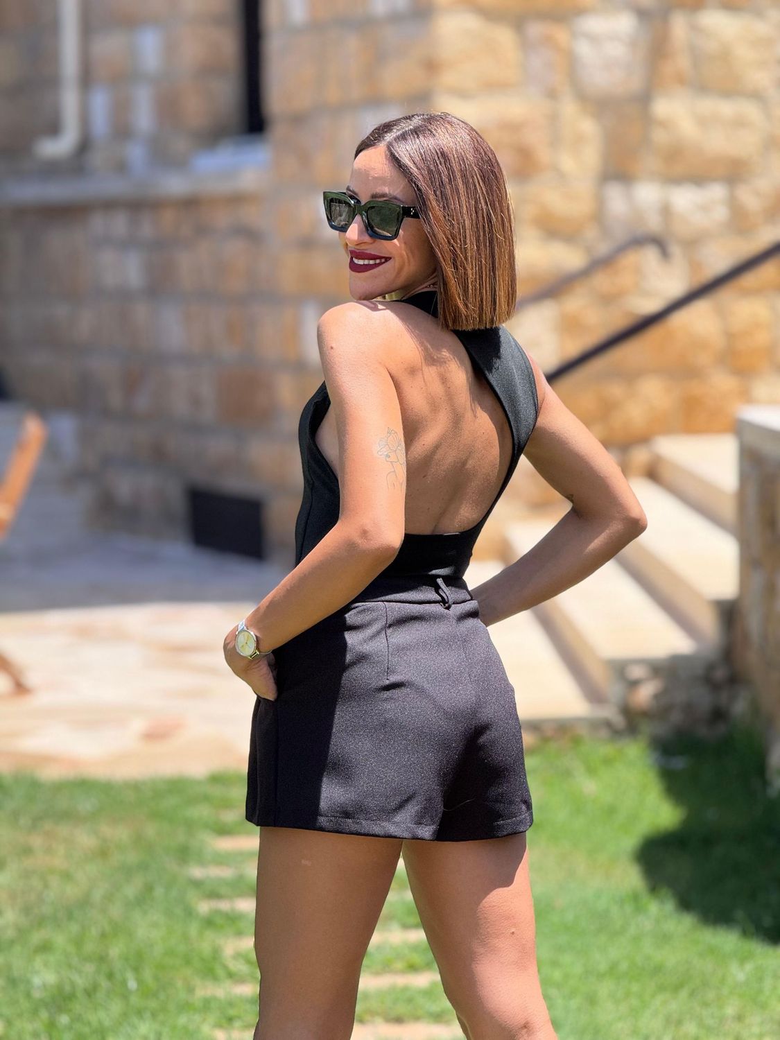Edgy Bodysuit Black
