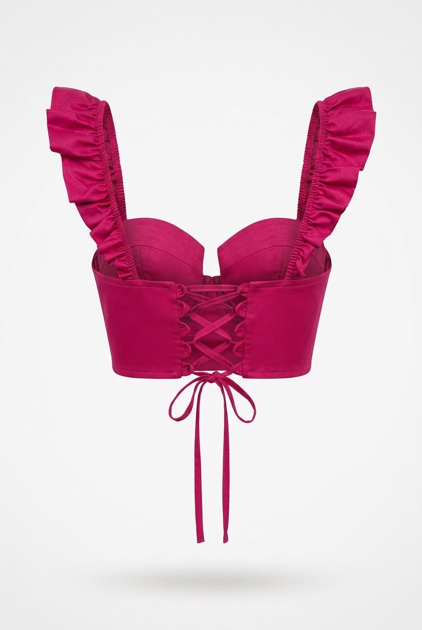 Ruffle Corset Hot Pink