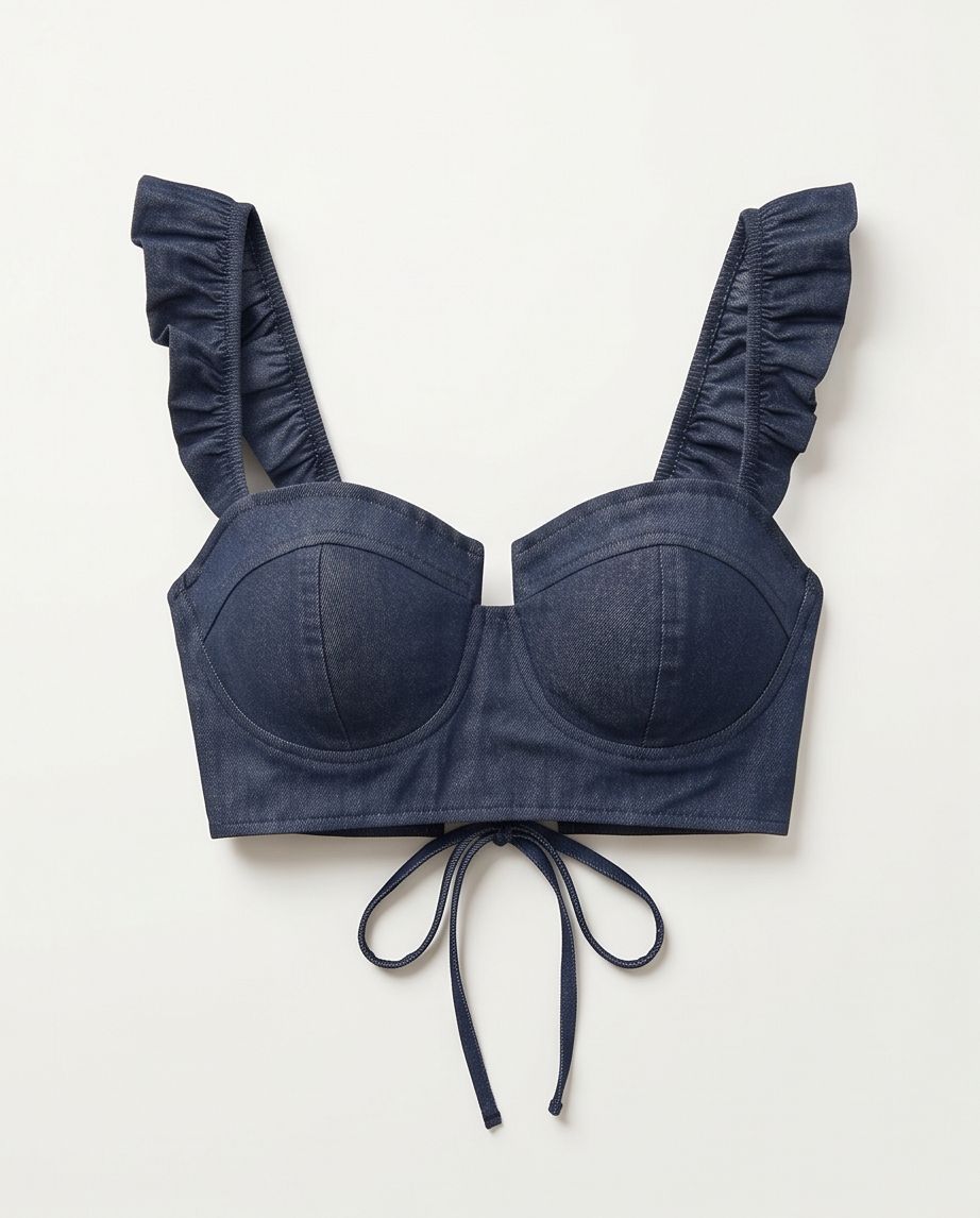 Ruffle Corset Denim Ruffle Corset Denim