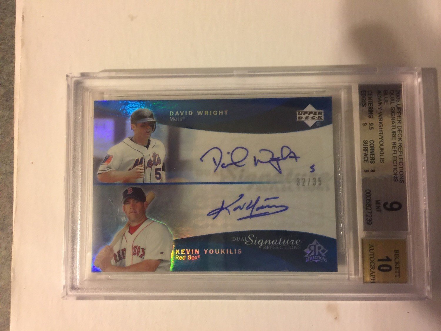 David Wright/Kevin Youkilis 2005 UD Reflections Dual Auto BGS 9 {32/35}