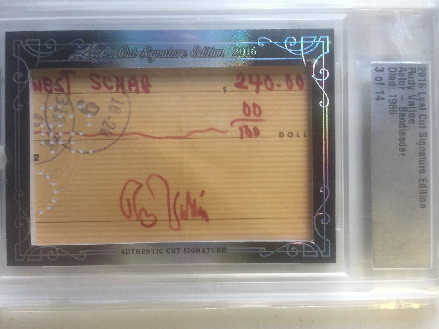 Rudy Vallee 2016 Leaf Cut Signature Edition{3/14}