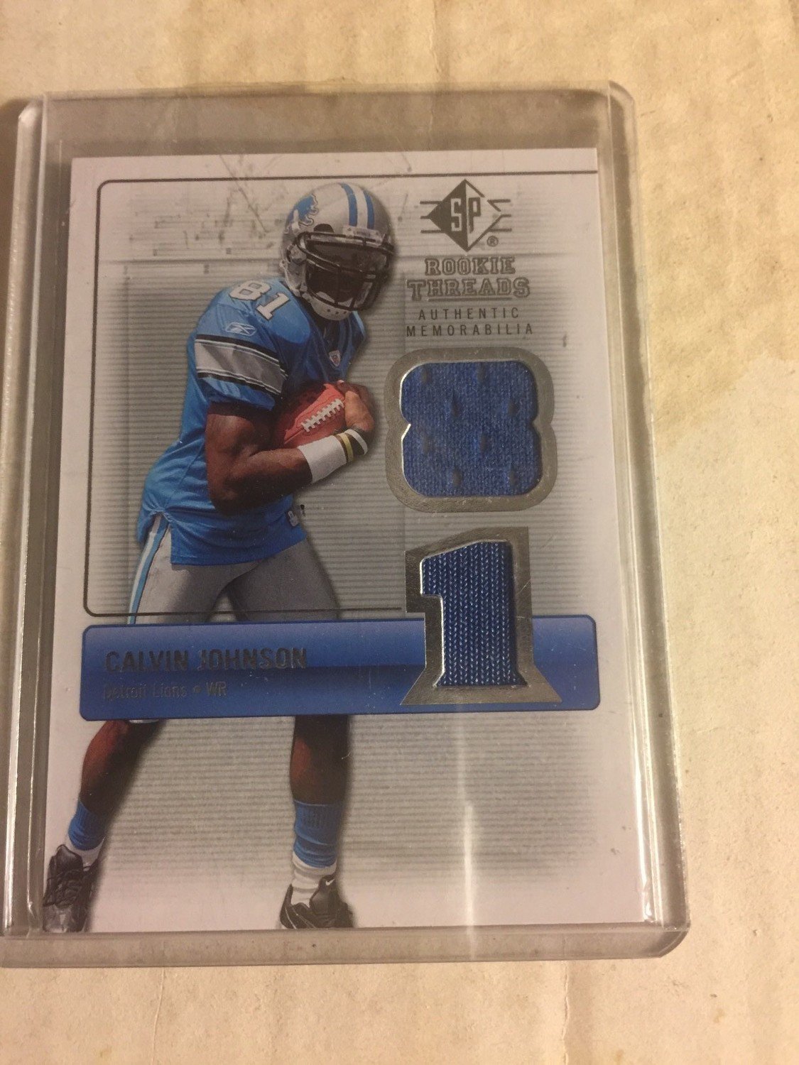 Calvin Johnson SP Rookie Threads Dual Jersey