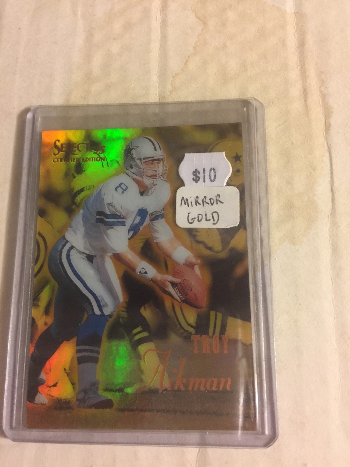 Aikman 1995 Select Certified Mirror Gold Parallel #44