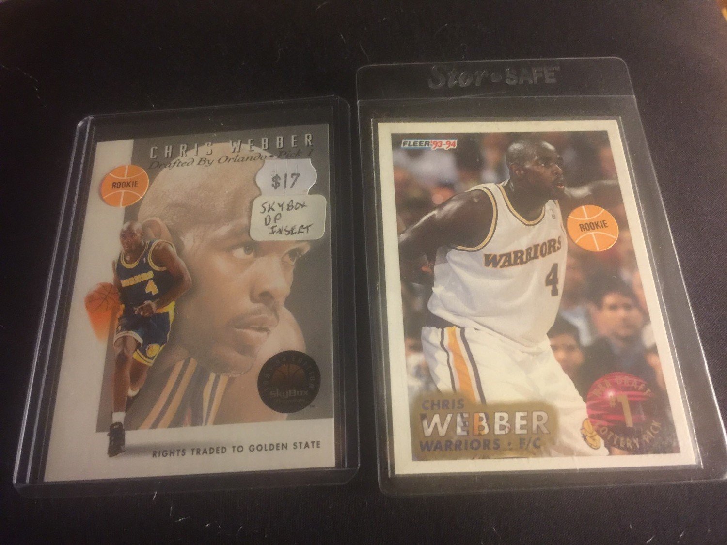 Chris Webber Rookie Lot: Fleer Draft Lottery Card &amp; Skybox DP