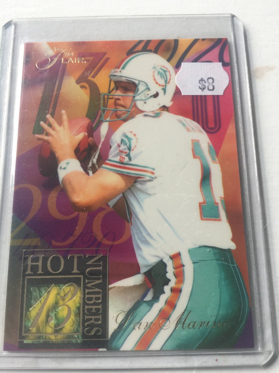 Dan Marino 1994 Flair Hot Numbers Insert #7