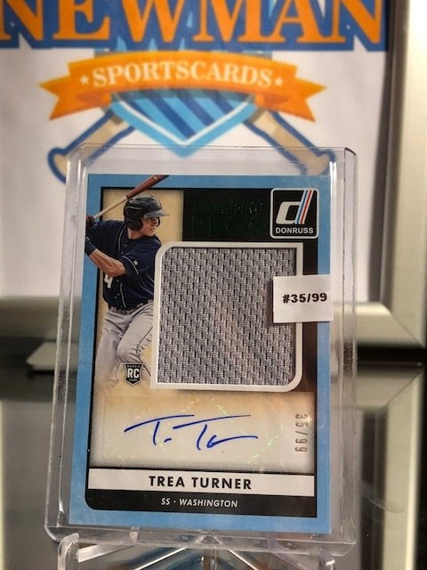 Trea Turner 2016 Donruss Promising Pros Jersey Auto Green RC 35/99