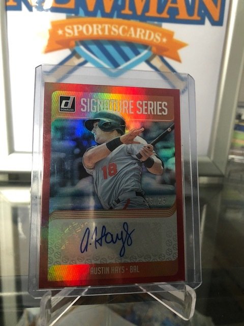 Austin Hays 2018 Donruss Signature Series Red Auto 23/25