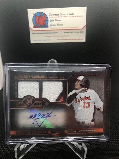 Manny Machado 2017 Topps Museum Copper 3-Color Dual Patch Auto /50