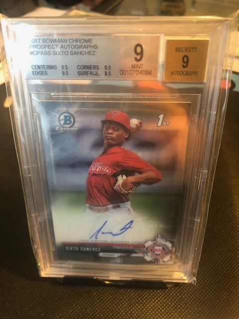Sixto Sanchez 2017 Bowman Chrome Prospects Auto #CPA-SS BGS 9