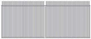 FACE WELD / RADIATOR / FIN STYLE Slat Style Double Swing Gates  2100mm High