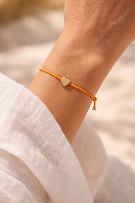 Glücksbringer Armband orange Heart
