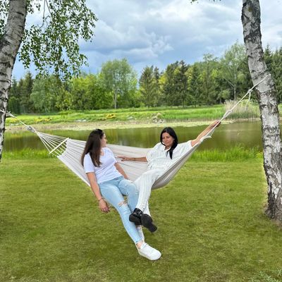 Hamak 2osobowy 260x150cm z drążkiem Darmowa wysyłka kolor natural
