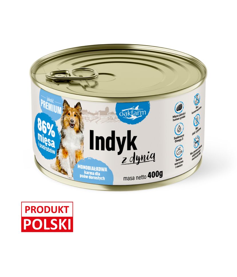 Oakfarm Indyk mokra karma dla psa 400g