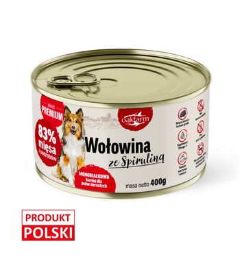 Oakfarm Wołowina mokra karma dla psa 400g