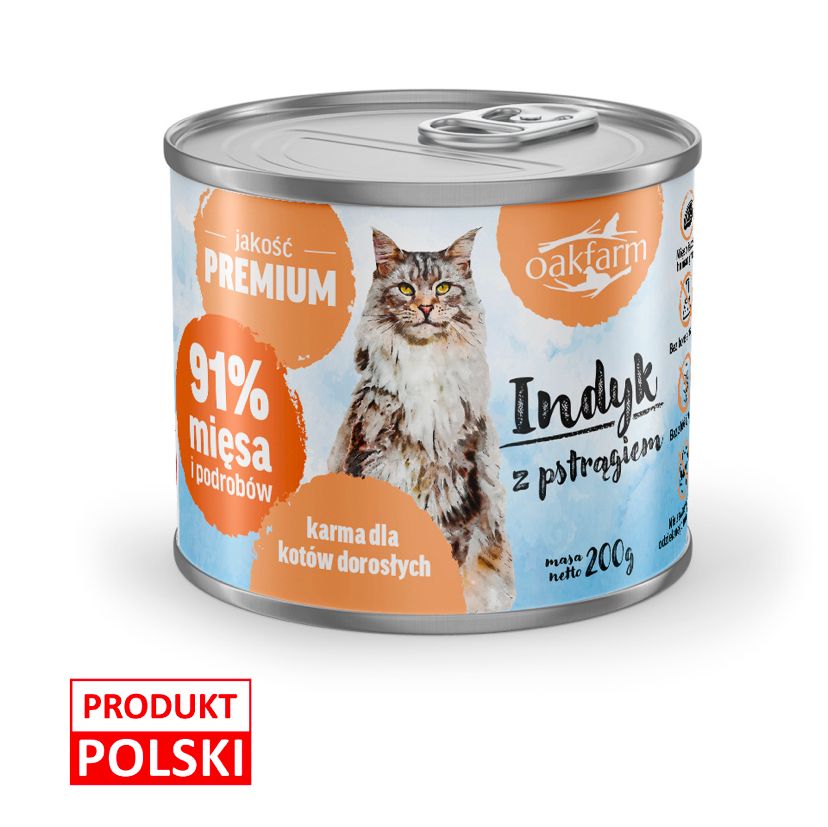 Oakfarm Indyk z Pstrągiem mokra karma dla kota 200g