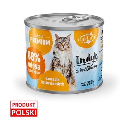 Oakfarm Indyk z Królikiem mokra karma dla kota 200g