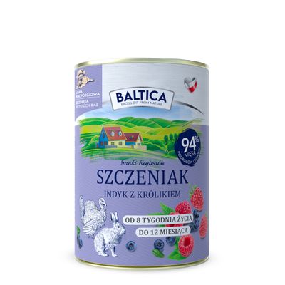 Baltica Szczeniak Indyk z Królikiem karma mokra dla psa 400g
