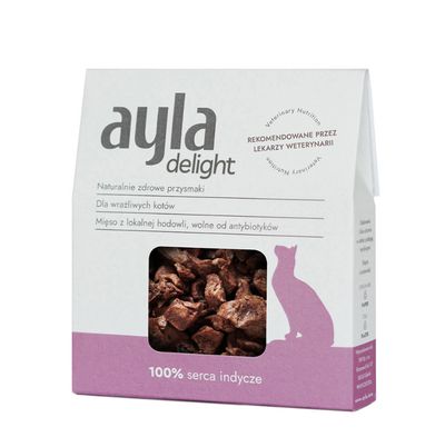 Ayla przysmaki dla kota Delight - Serca Indycze - liofilizowane