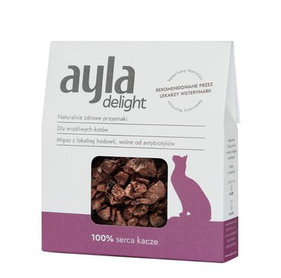 Ayla przysmaki dla kota Delight - Serca Kacze - liofilizowane