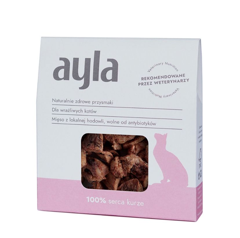 Ayla przysmaki dla kota Delight - Serca Kurze - liofilizowane