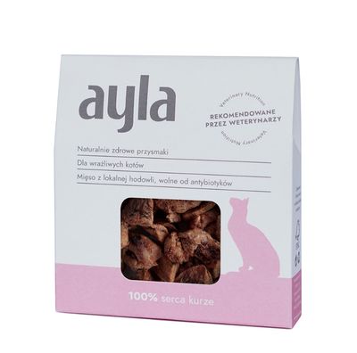 Ayla przysmaki dla kota Delight - Serca Kurze - liofilizowane