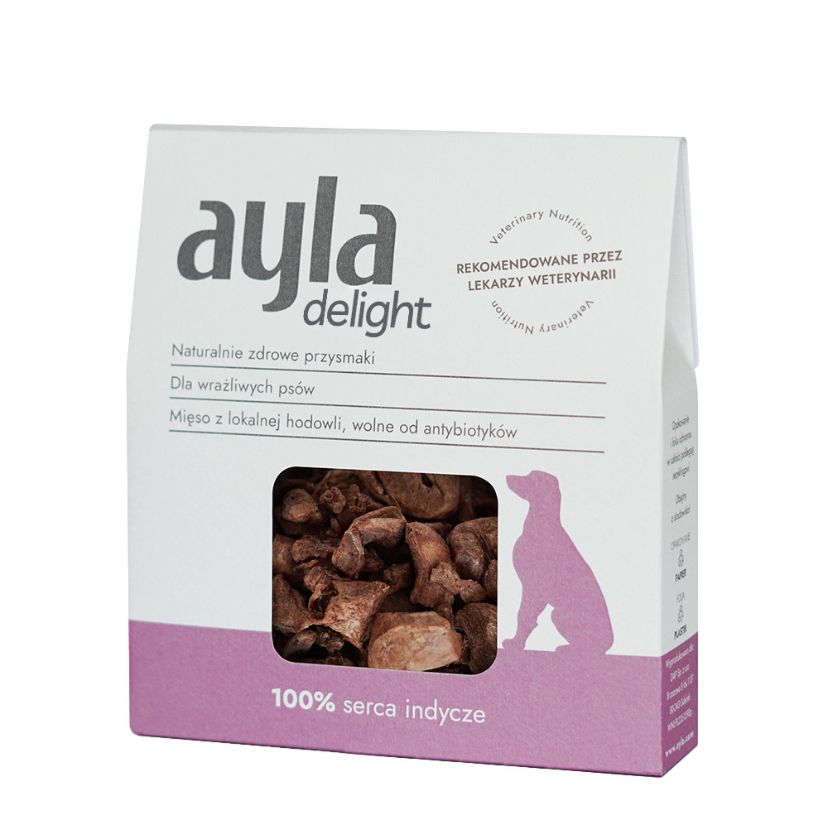 Ayla przysmaki dla psa Delight- Serca Indycze - liofilizowane