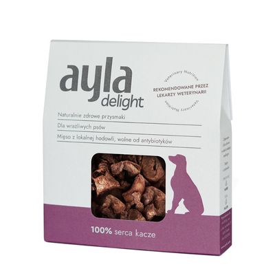 Ayla przysmaki dla psa Delight- Serca Kacze - liofilizowane