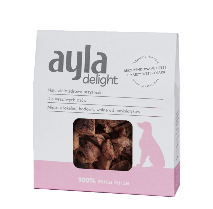 Ayla przysmaki dla psa Delight- Serca Kurze - liofilizowane