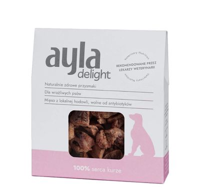 Ayla przysmaki dla psa Delight- Serca Kurze - liofilizowane