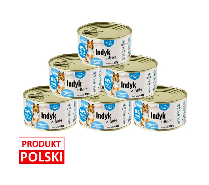 Oakfarm mokra karma dla psa indyk  6x400g