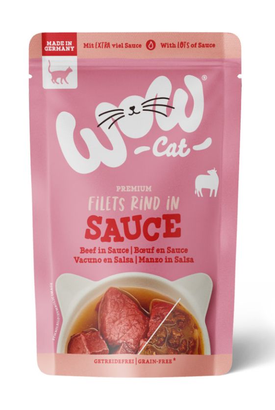 WOW CAT Rind in sauce - kawałki wołowiny w sosie 85g