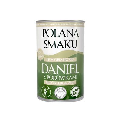 Polana Smaku daniel z MALINAMI   mokra karma dla psa 400g