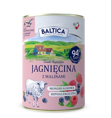 Baltica Jagnięcina z Malinami mokra karma dla psa 400g