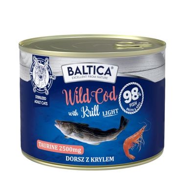 Baltica Excellent DORSZ Z KRYLEM LIGHT karma mokra dla kota 185g