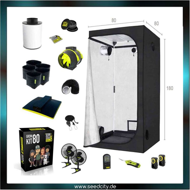 GARDEN HIGHPRO - LEDMAXECO 150W Growbox Komplettset - 80x80x180cm