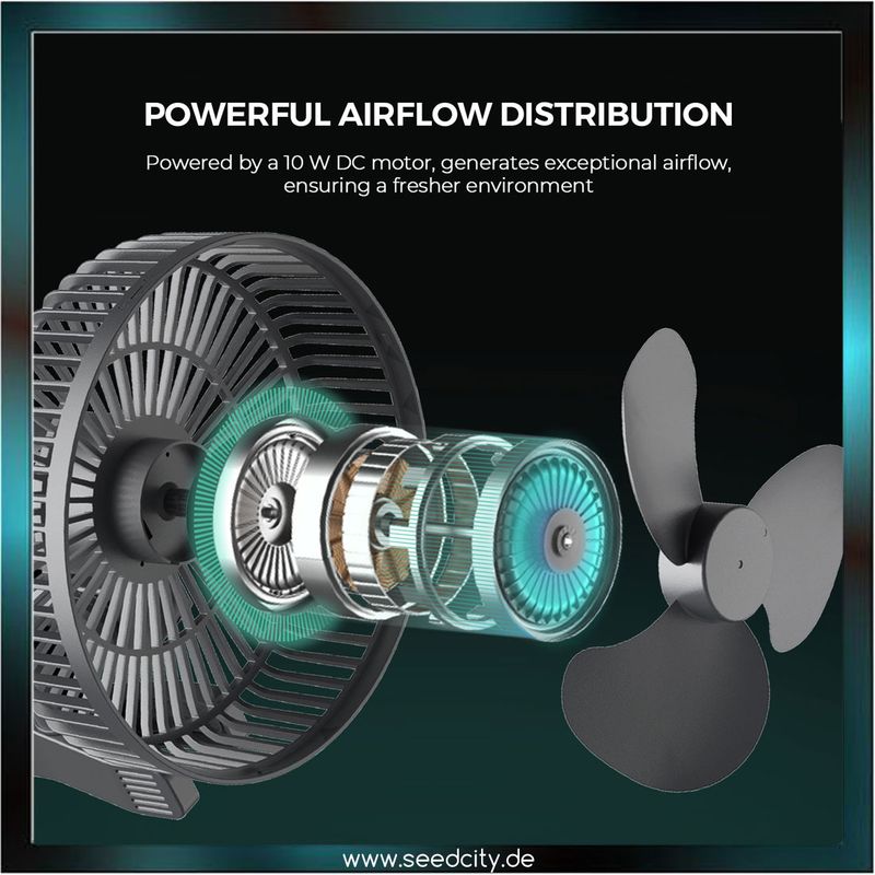 MARS HYDRO - Growbox Clip Ventilator 6" - mit oszillierendem Kopf