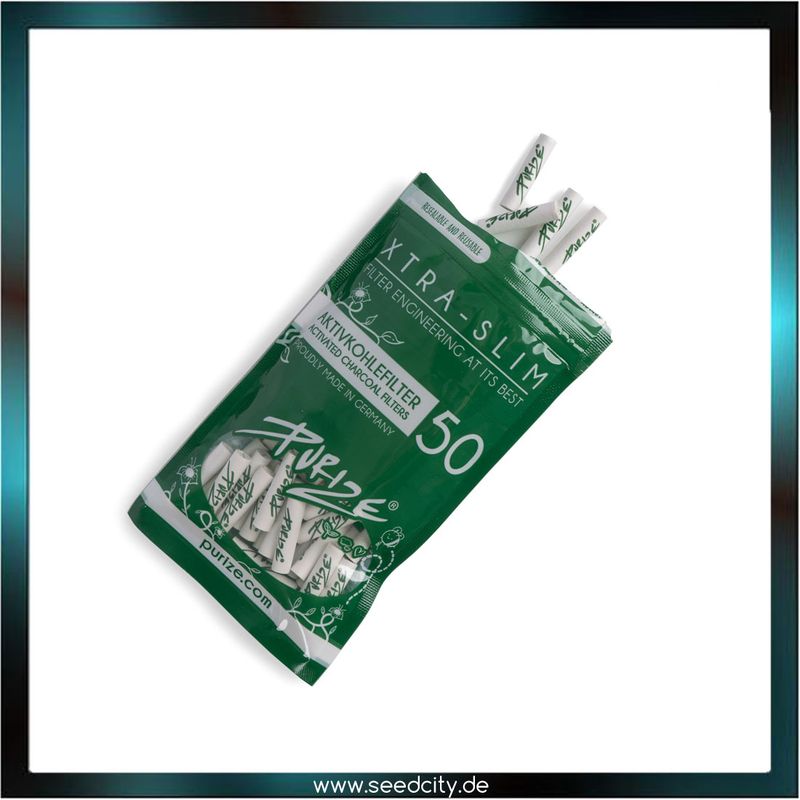 Purize® - Aktivkohlefilter XTRA Slim Size  - Weiß - 50er Pack