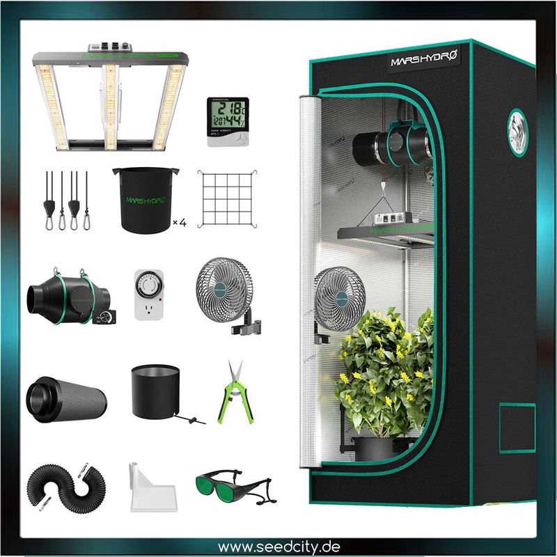 MARS HYDRO - FC1500-EVO Samsung LED 150W Growbox Komplettset - 80x80x160cm