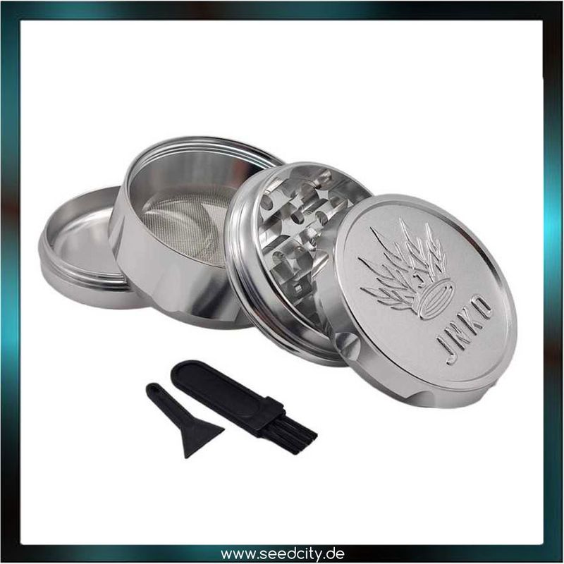 JNKO - GRINDER ELEGANCE XL 4-tlg. Silber- Aluminium 63mm
